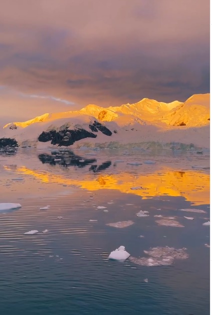 Golden hour in Antarctica 🌅